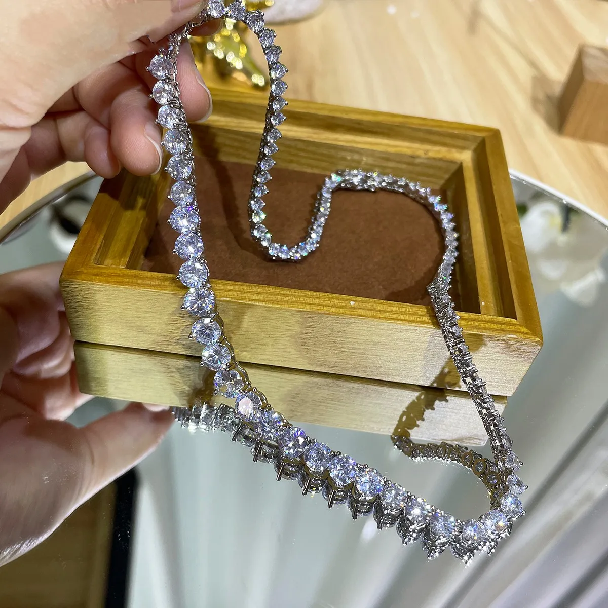 Crystal Choker Necklace - Luxury Designer 7MM Iced Out Tennis