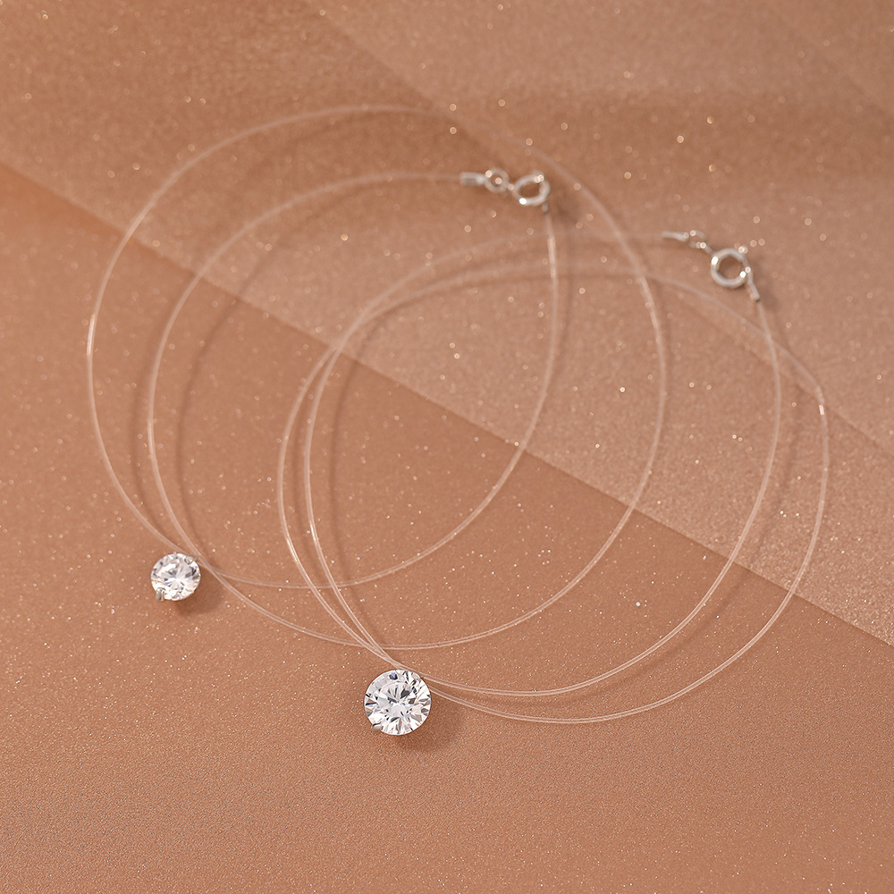 Crystal Choker Necklace - 0.5-5CT Moissanite Pendant Necklace for Women