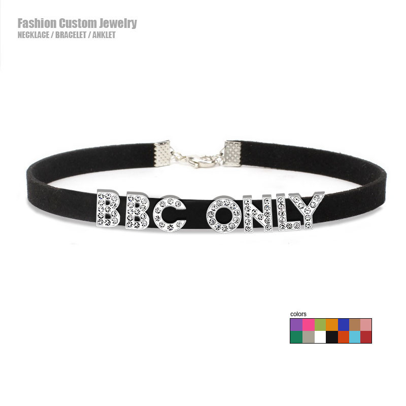 Crystal Choker Necklace - Rhinestone Letter BBC ONLY Necklace For
