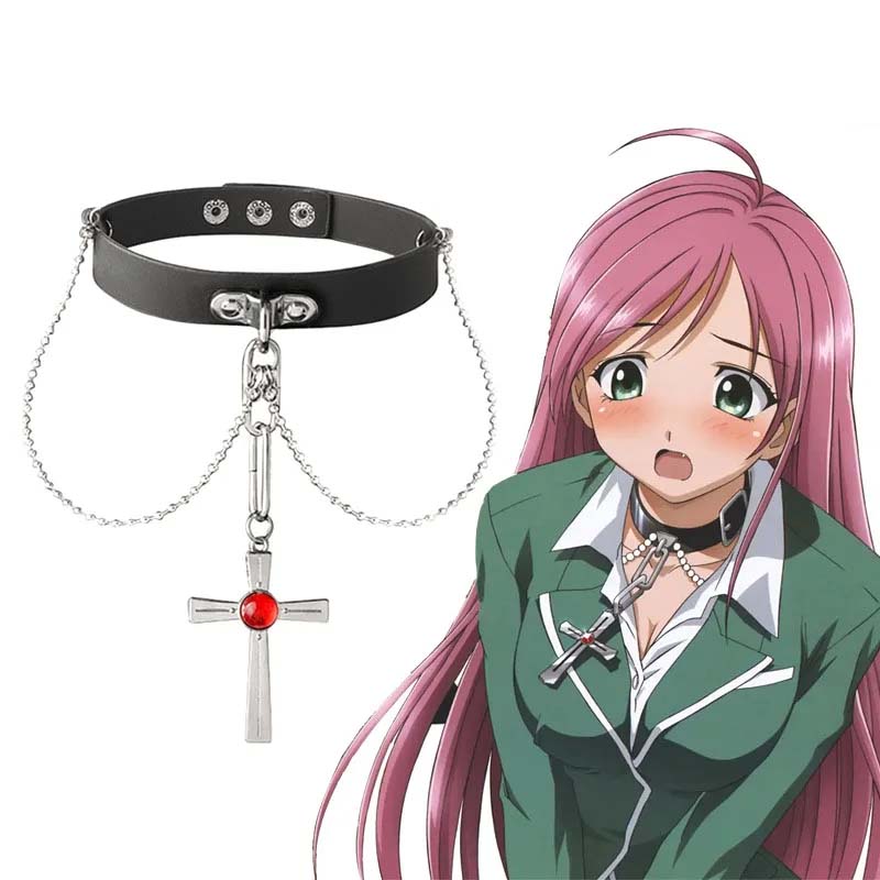 Crystal Choker Necklace - Anime Rosario And Vampire Red Crystal