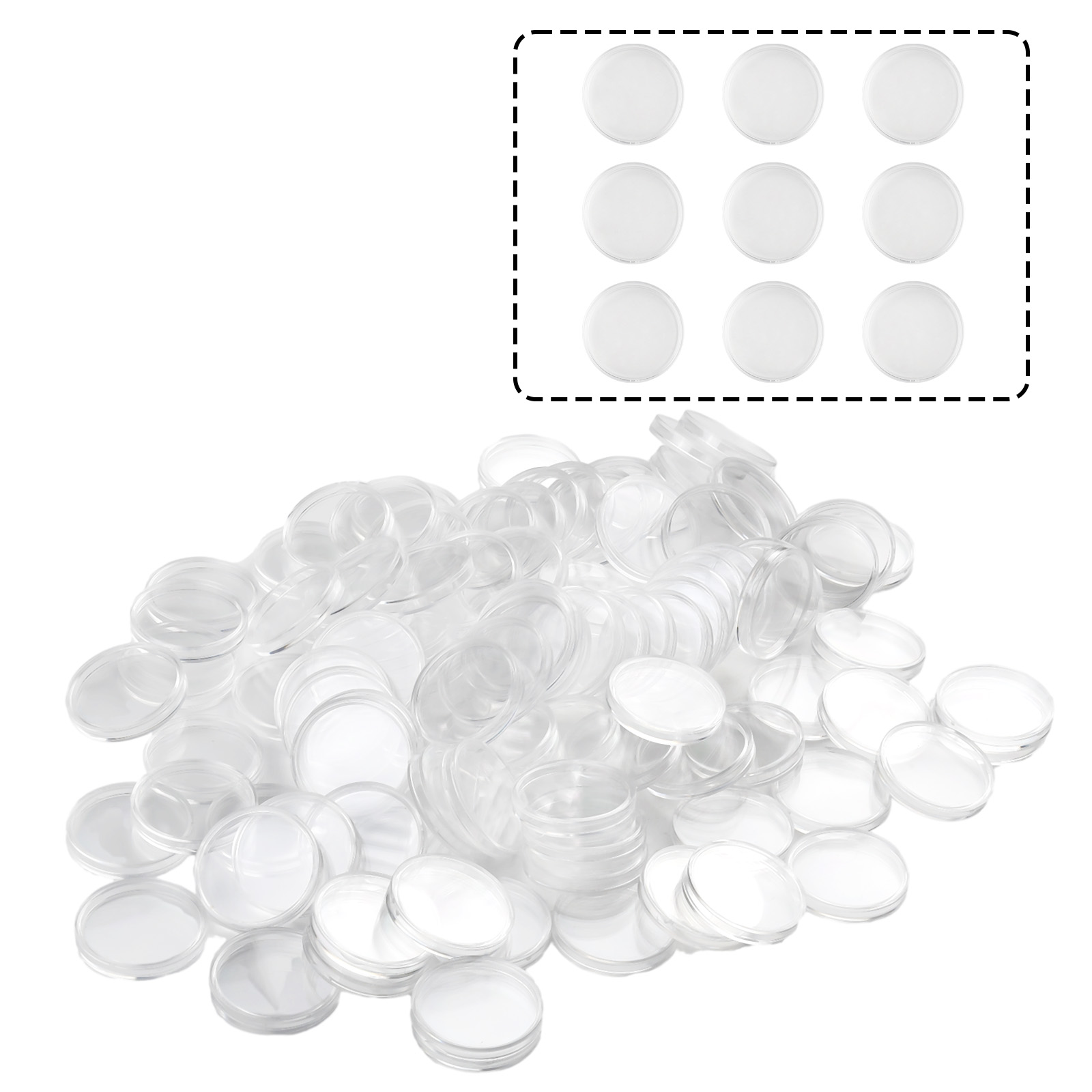Collectors Coins Jewelry & Watches Of Smithtown Photos - 100Pcs Transparent Plastic Round Coin Capsules