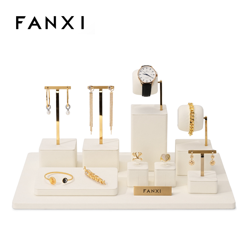 Jewelry Shop Watches - Oirlv Beige Jewelry Display Set Shop