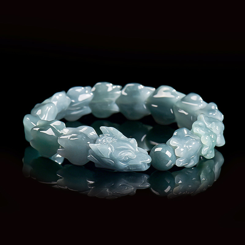 Jewelry & Watches Sp Z Oo Ul Frezerów 3 - Blue Burmese Jadeite Dragon Bracelet Carved