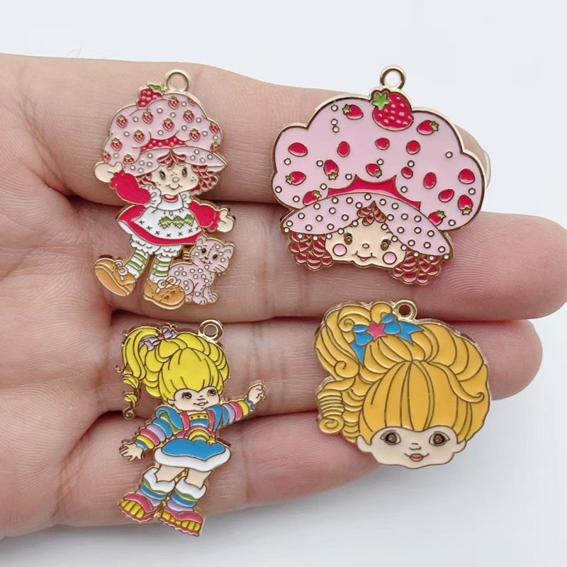 Drop Earrings - 10pcs Cute Little Girl Enamel Metal