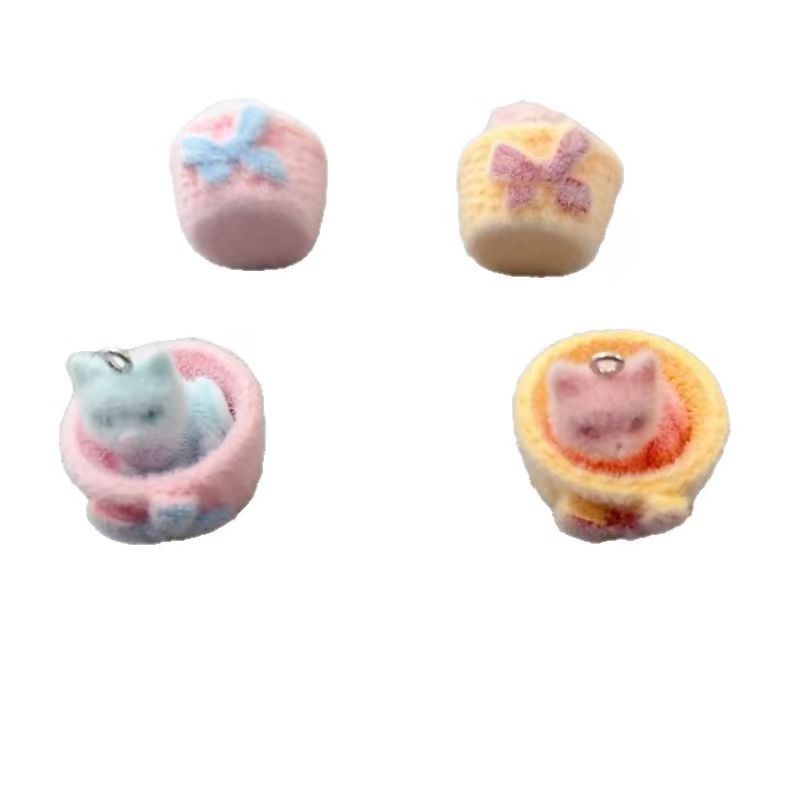 4pcs 3D plush resin cat pendan - Drop Earrings review and price