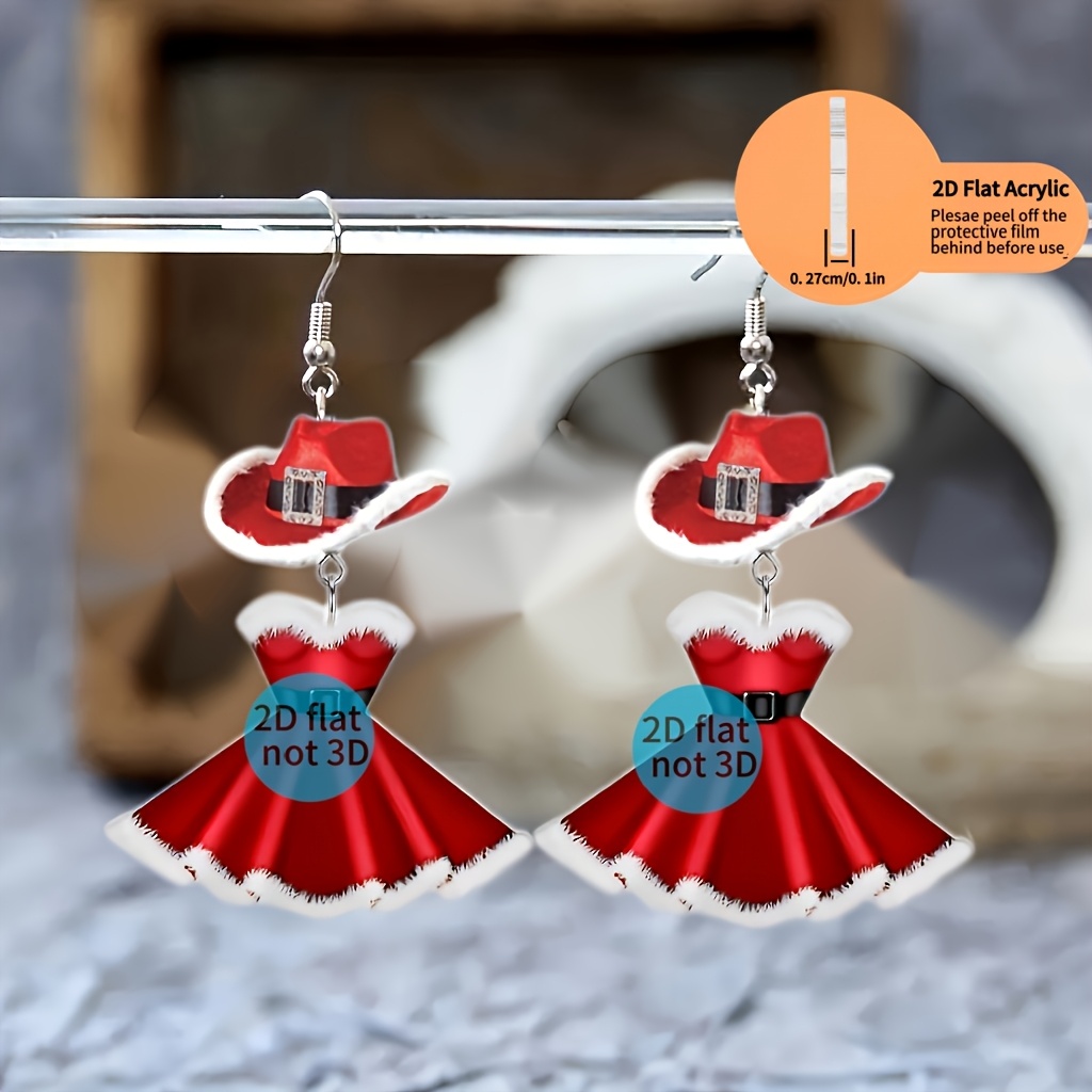 1 pair of 2D acrylic Christmas - Eve Jewelry & Watches Distribuidor Oficial Rolex Buenos Aires review and price