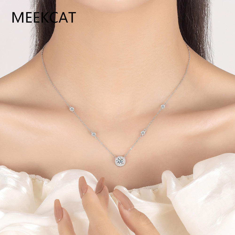 1/2/3CT Moissanite Necklaces f - Crystal Choker Necklace review and price