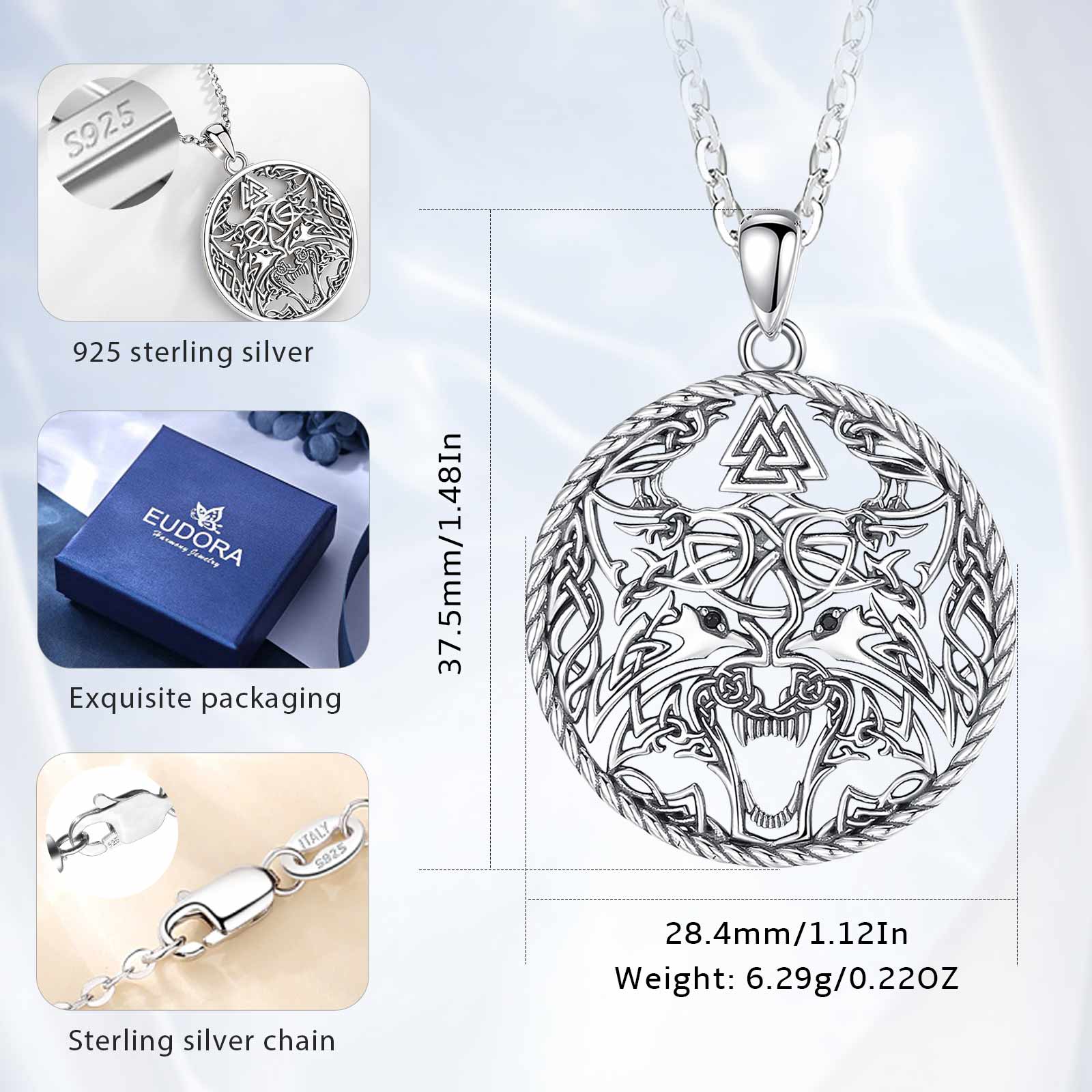 Eudora 925 Sterling Silver Vik - Wolf Jewelry & Watches Tampa review and price