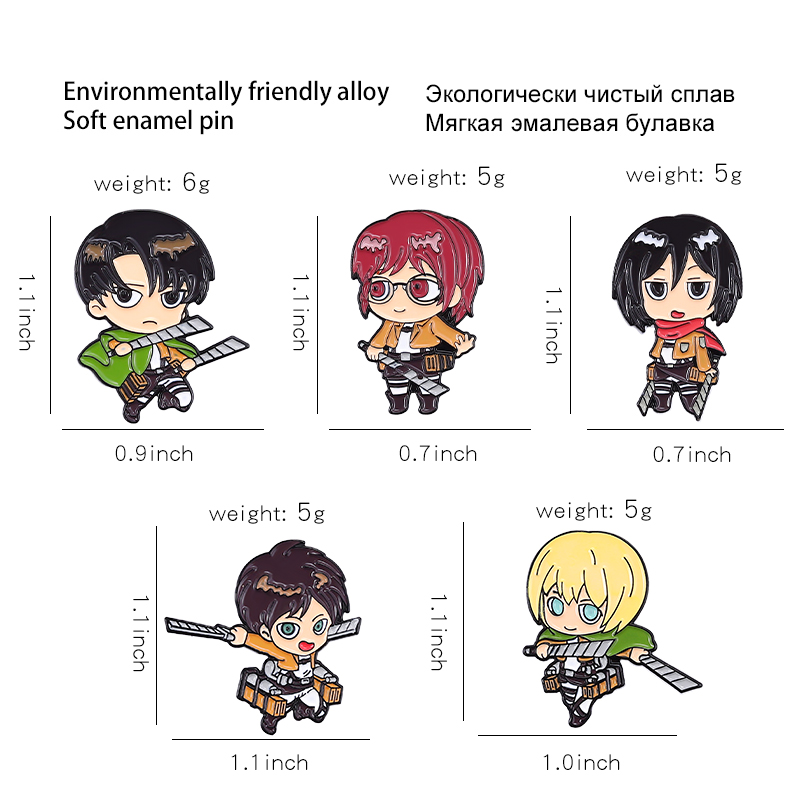 Attack on Titan Chibi Enamel P - Levi Jewelry & Watches Inc review and price