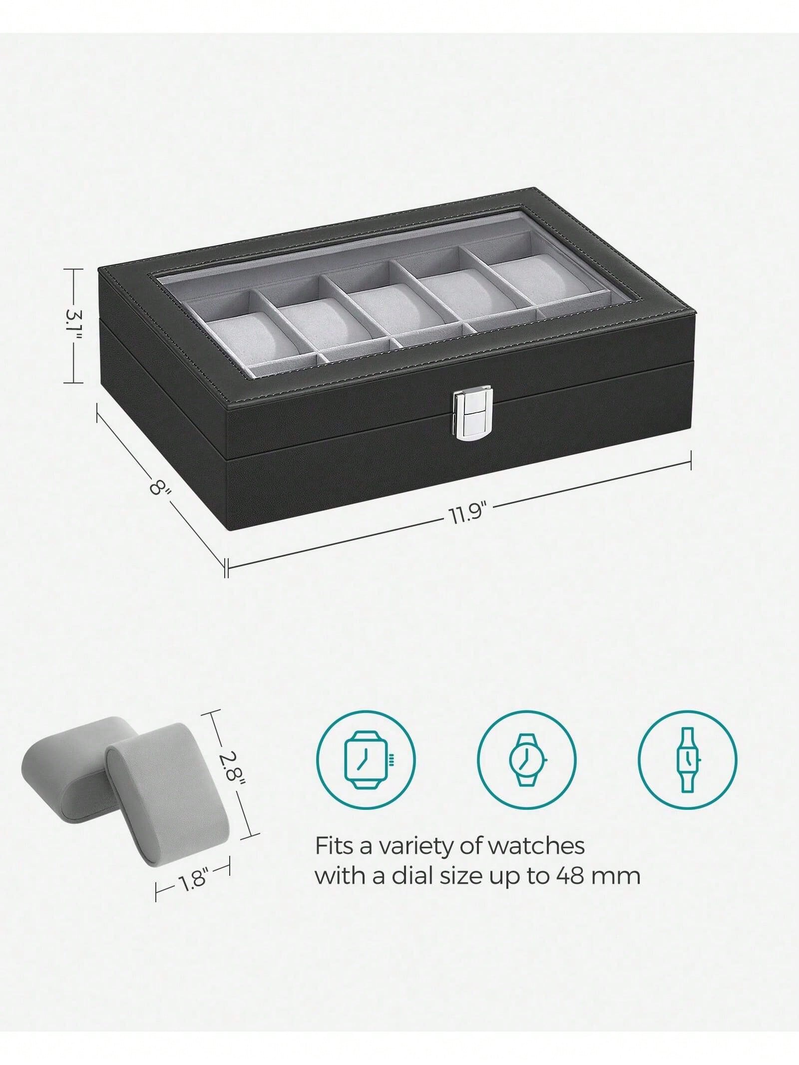 12-Slot Lockable Watch Box wit - Jewelry Like Watches review and price
