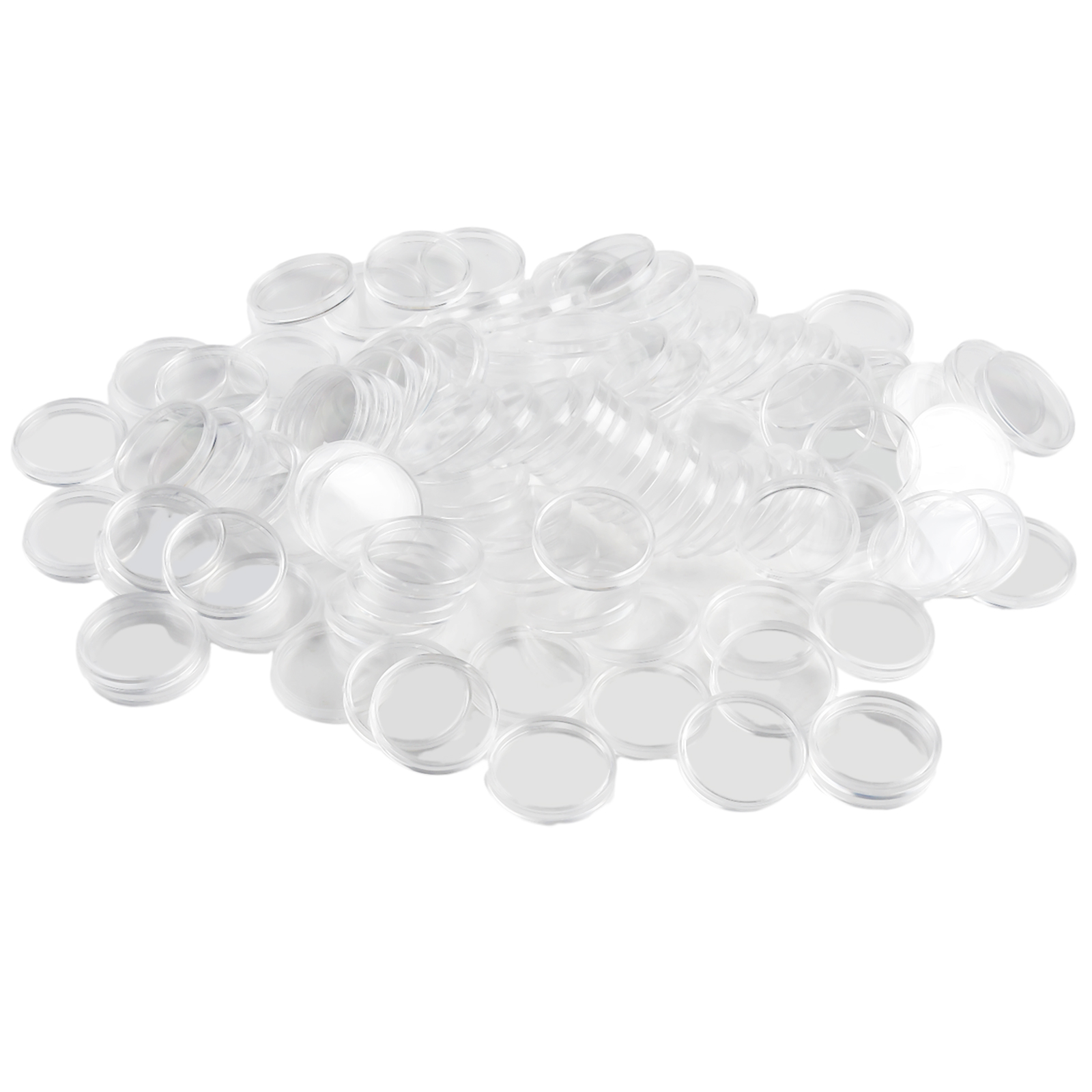 100Pcs Transparent Plastic Rou - Collectors Coins Jewelry & Watches Of Smithtown Photos review and price