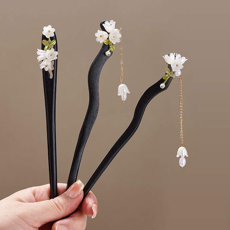 Wooden Flower Hairpin Vintage  - Shop Jewelry & Watches Near Me review and price