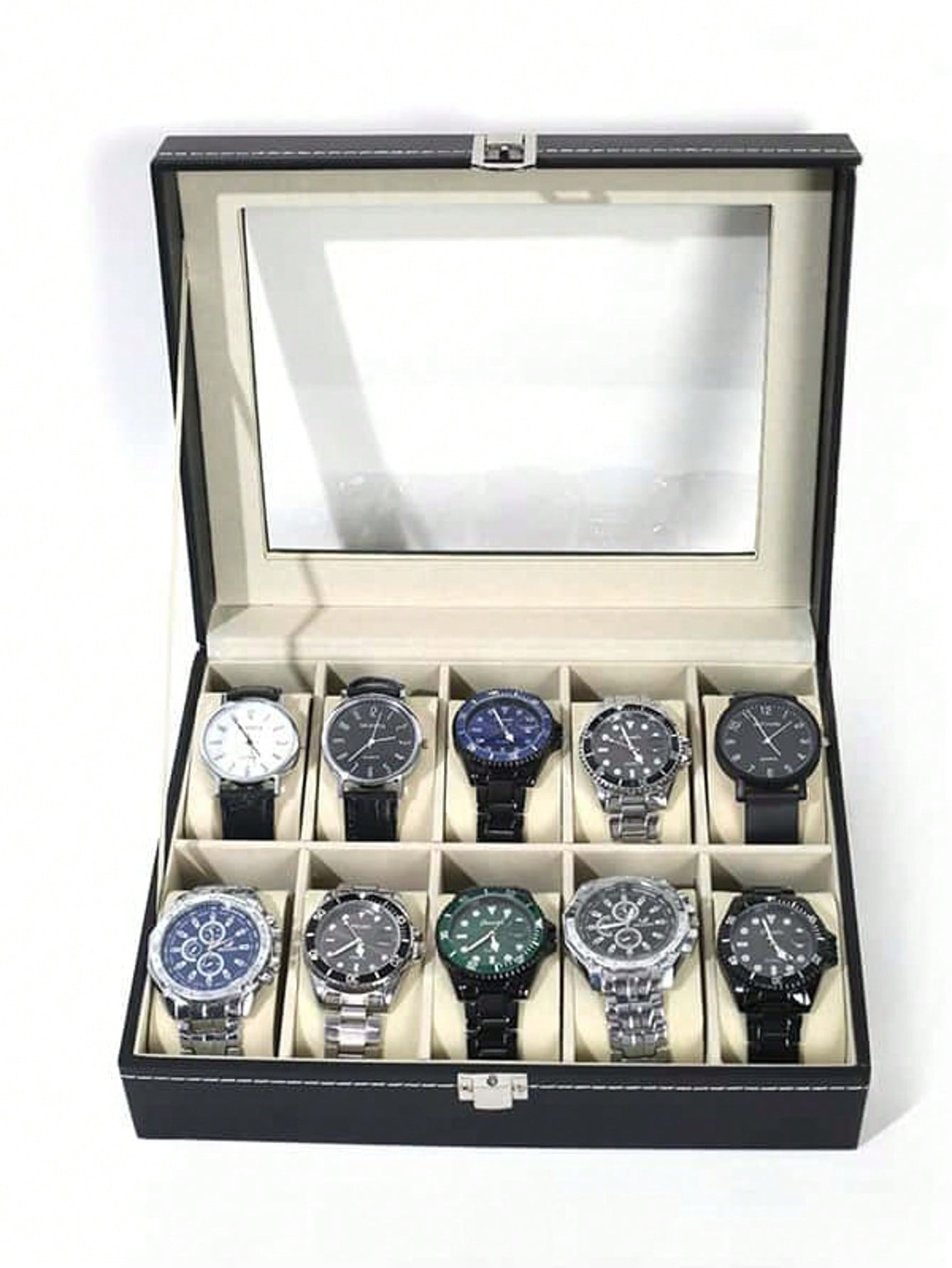 Leather Watch Box with Lock, L - Jewelry Like Watches review and price
