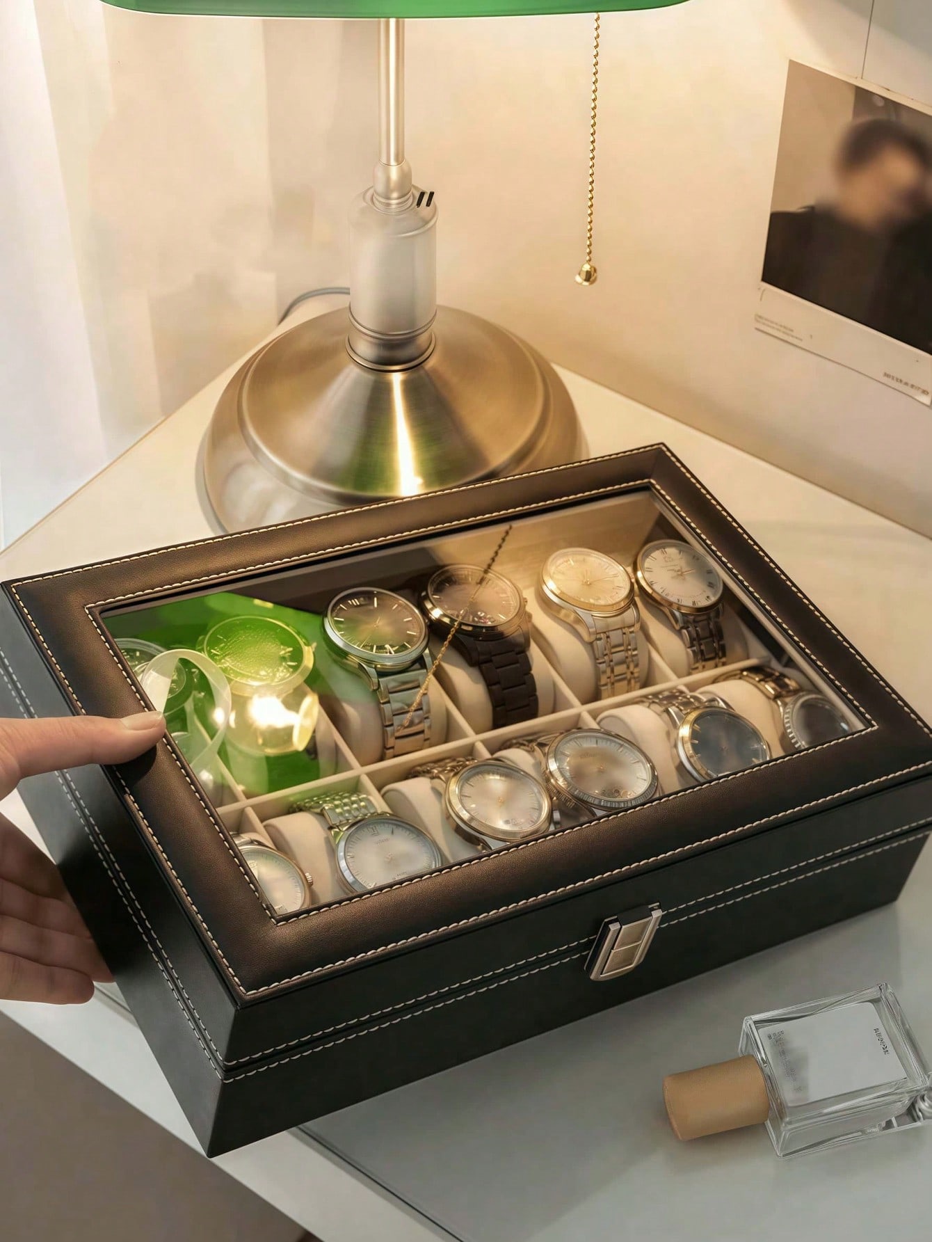 Leather Watch Box with Lock, L - Jewelry Like Watches review and price