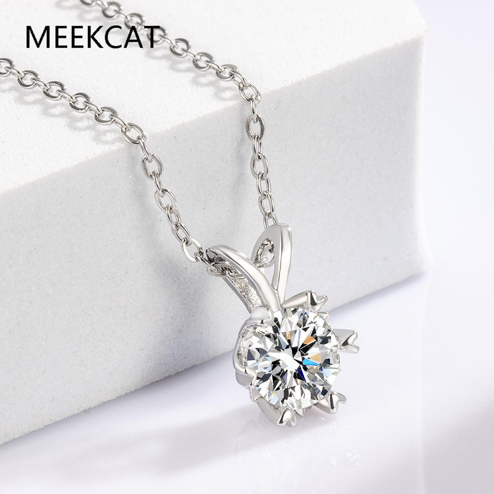Moissanite Halo Necklace for W - Crystal Choker Necklace review and price