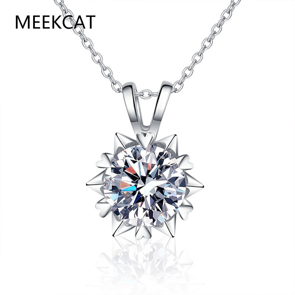 Moissanite Halo Necklace for W - Crystal Choker Necklace review and price