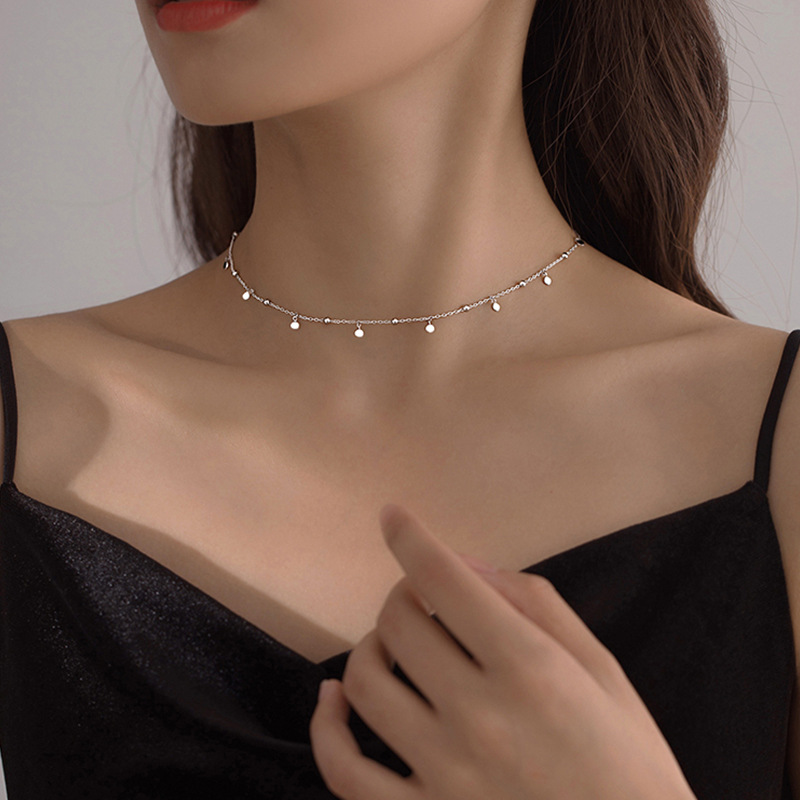 925 Sterling Silver Delicate J - Crystal Choker Necklace review and price
