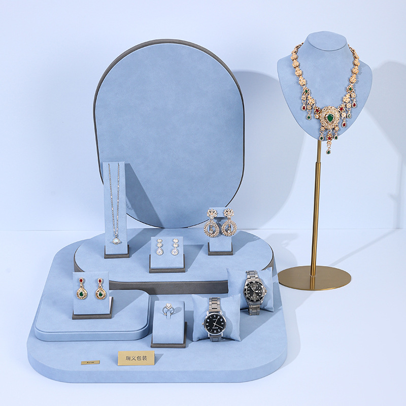 Light Blue Microfiber Jewelry  - Jewelry Shop Watches review and price
