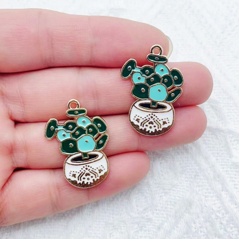 10pcs Cactus Plant Oil Drop Al - Drop Earrings review and price