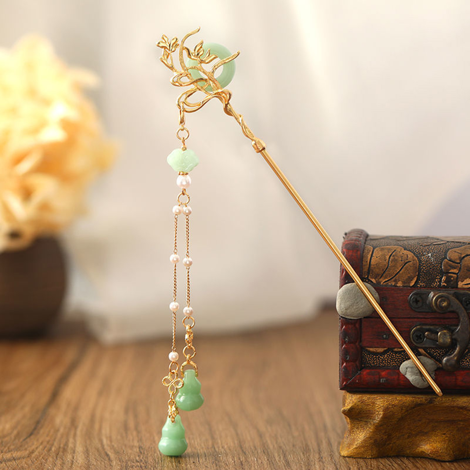 Chinese Style Glass Hairpin Fo - Shop Jewelry & Watches Near Me review and price