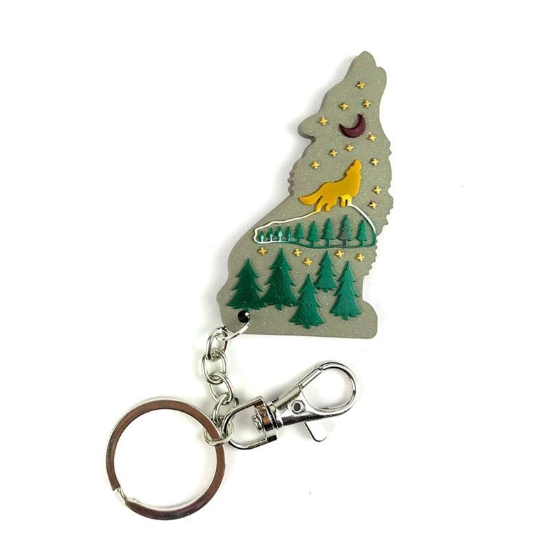 A52E Shiny Wolf Keychain Epoxy - Wolf Jewelry & Watches Tampa review and price