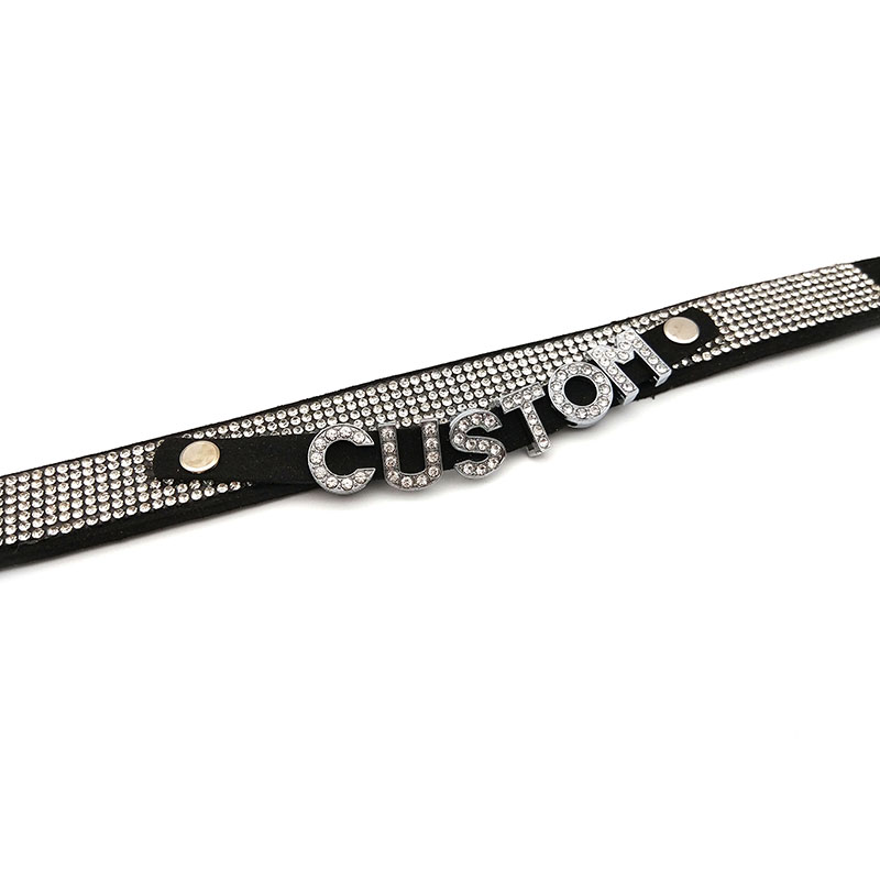 Shiny Rhinestone Letters Custo - Crystal Choker Necklace review and price