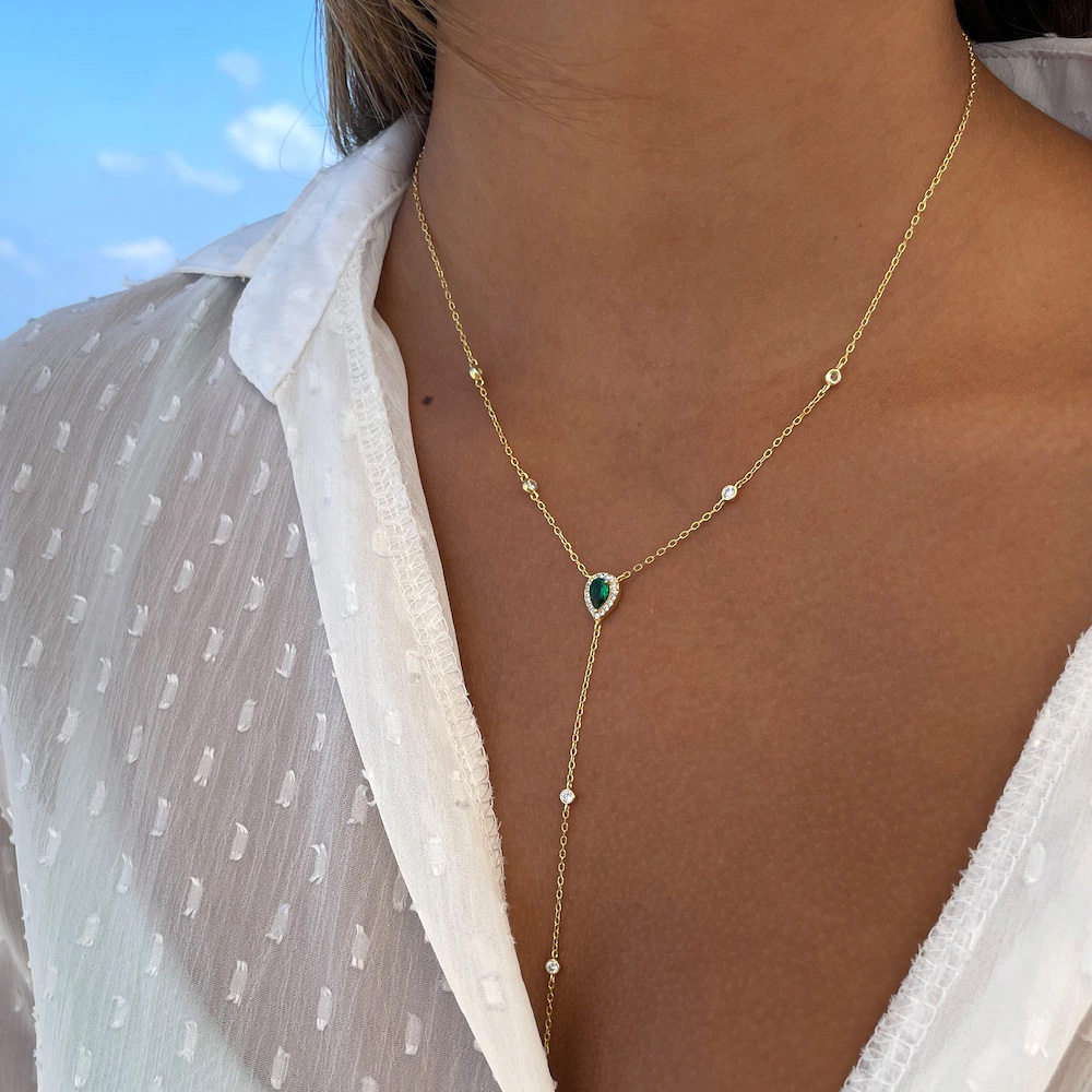 Stonefans Emerald Green Teardr - Crystal Choker Necklace review and price